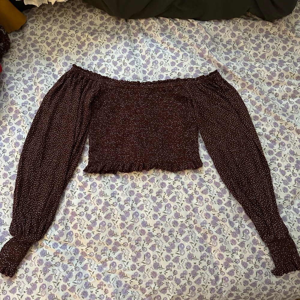 UO burgundy blouse